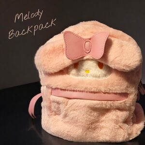Sanrio Melody Plush Pink Backpack with Bow